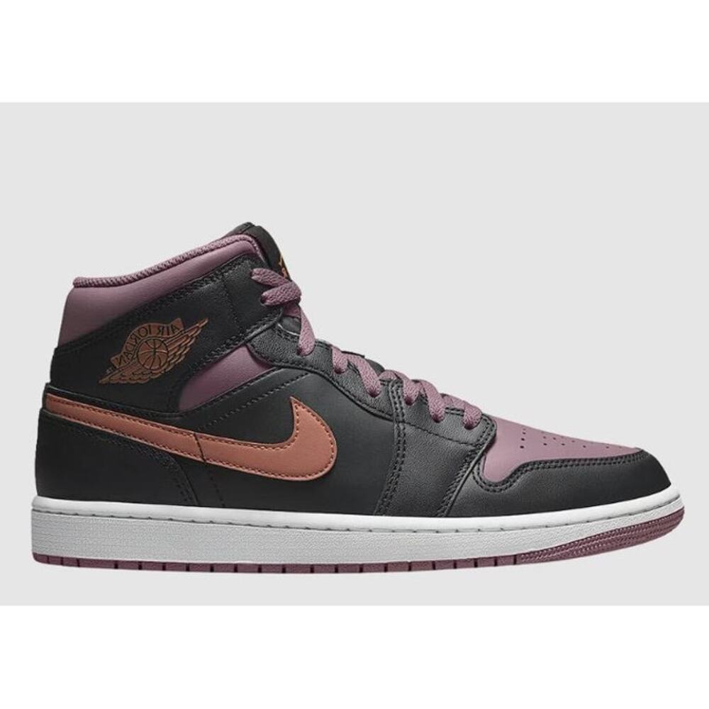 NIKE Men's Air Jordan 1 Mid SE Black Sky J Mauve Shoes Size 10